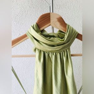 Green Halter Neck Tie Dress - Small
